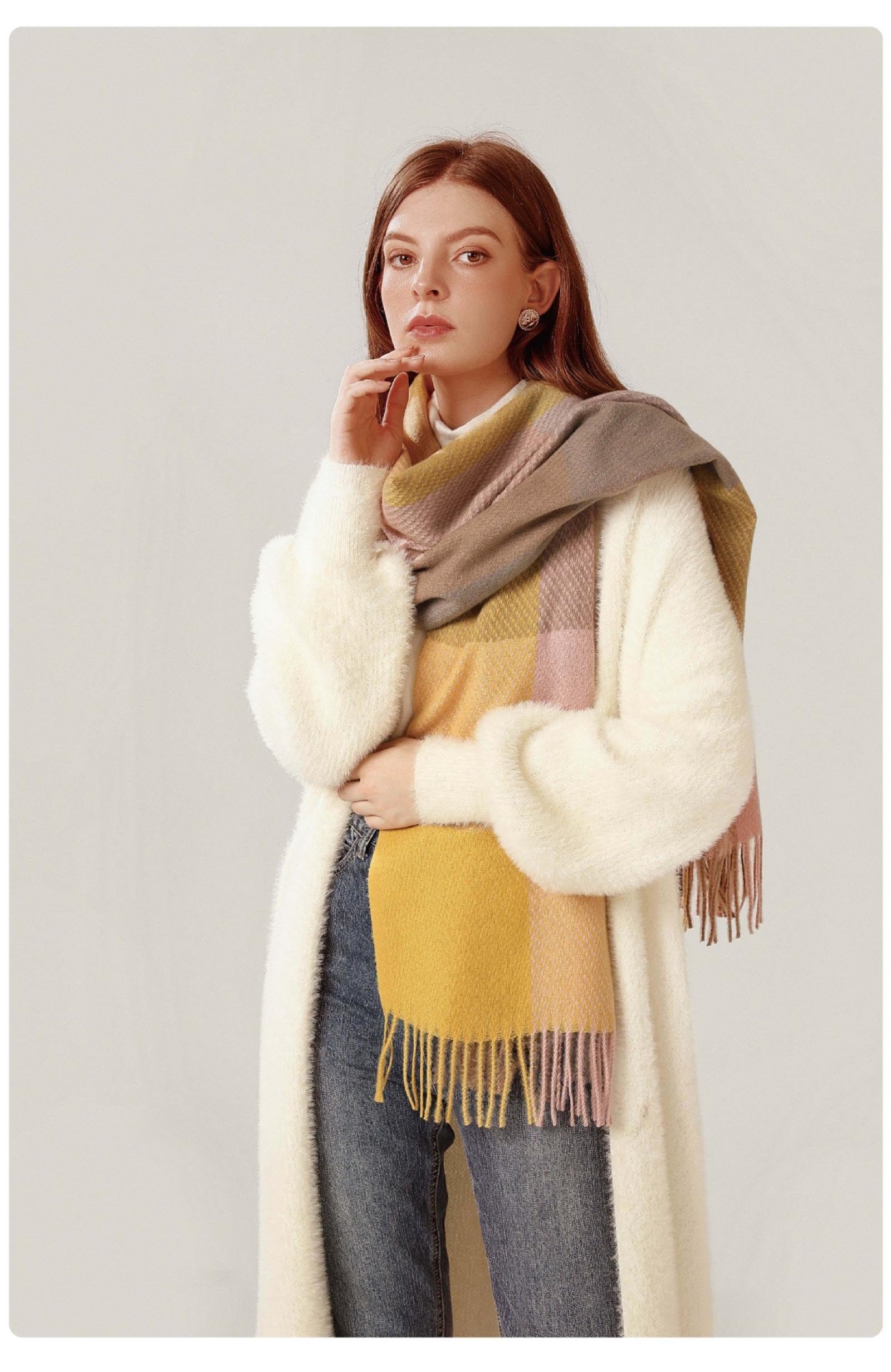 Szalik szal szaliki damskie męskie szale szalik damski w paski szal w kratę elegancki jesienno-zimowy szalik kaszmirowy