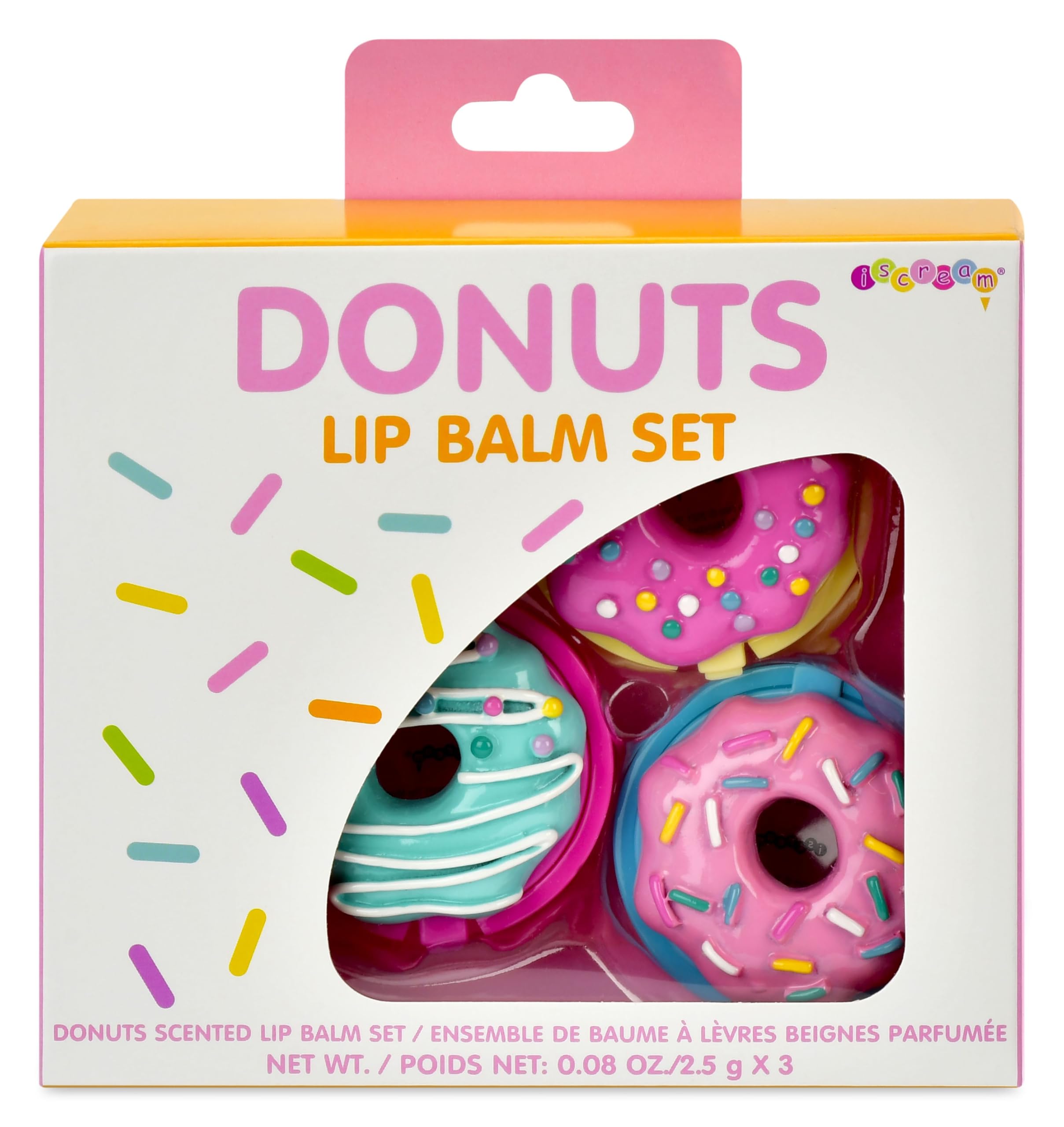 Sponsored Ad - iscream Sprinkle Donuts Shaped Watermelon, Strawberry & Vanilla Scent Lip Balm Trio