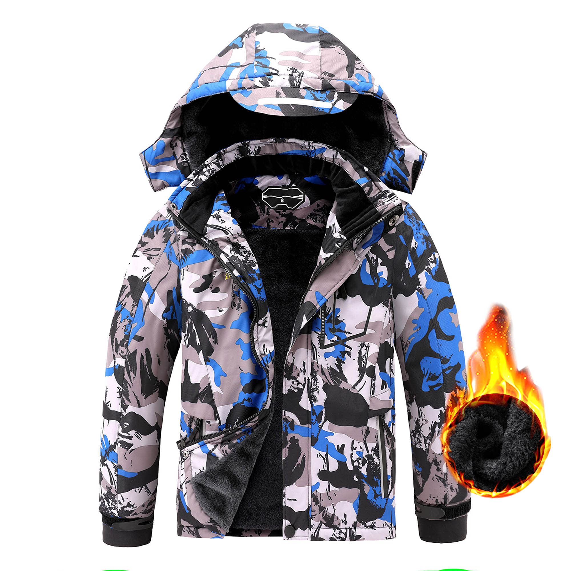 AFILOK Chaqueta de esquí impermeable para niños