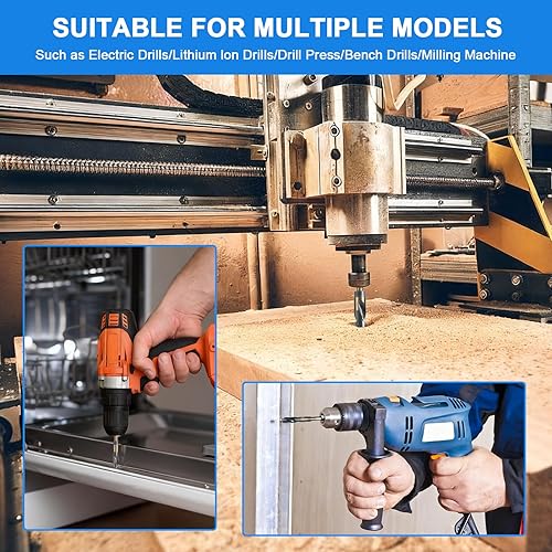 Miniatura 7 de Broca de 1116 pulgadas, broca de acero de alta velocidad con vástago de 12 pulgada, brocas HSS 4241 negro y dorado para acero suave, metal y madera