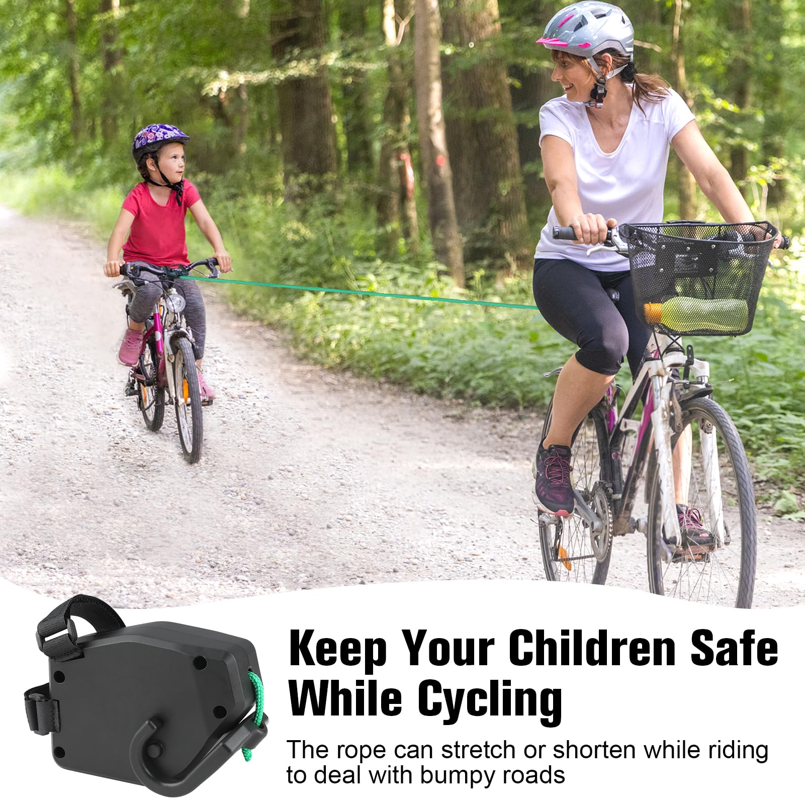 Barre de Remorquage Vélo Enfant Rétractable 2,5 m Câble Traction VTT