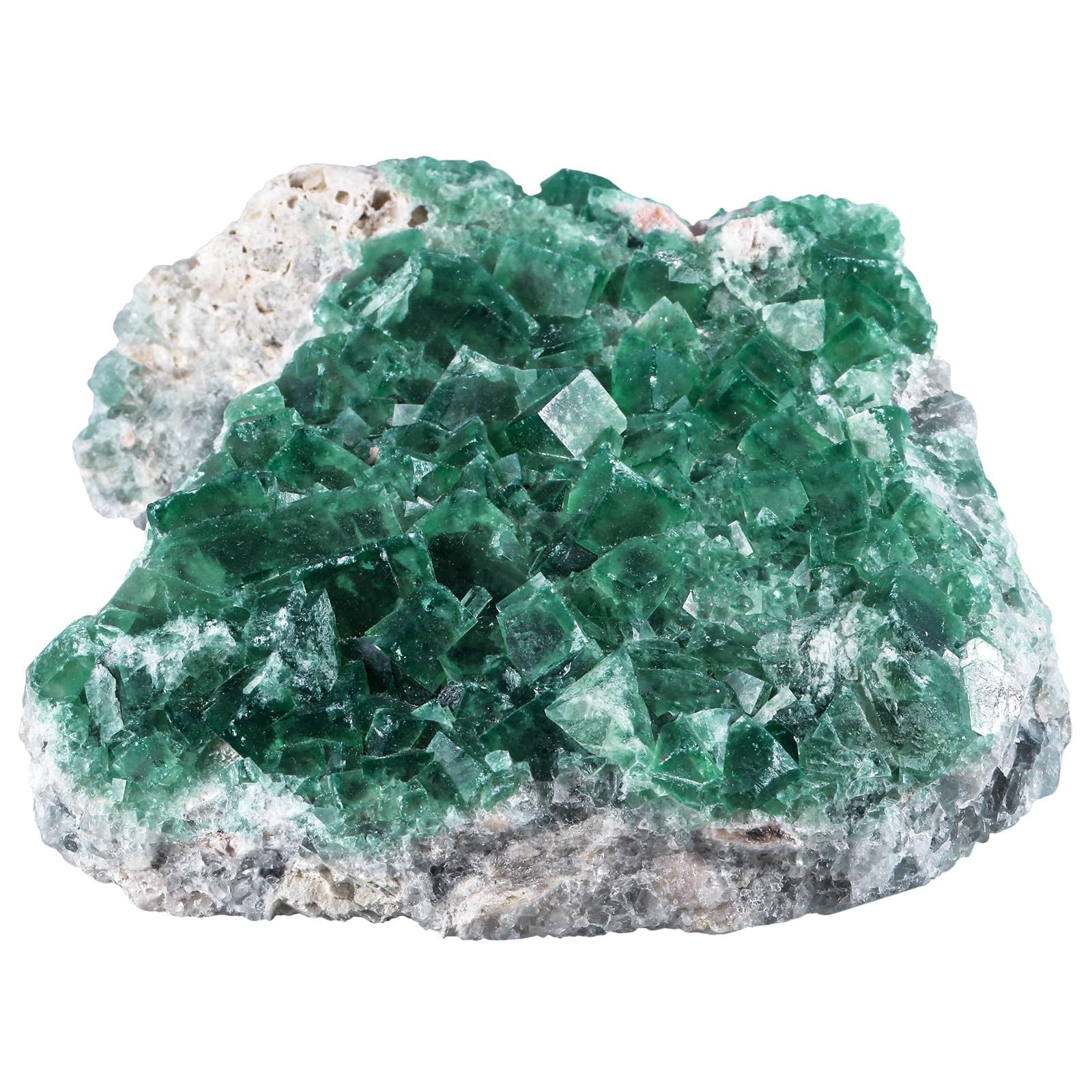 KYEYGWO Naturel Irrégulier Fluorite Segment Glandulaire Cristal Pierres Décoratives, Reiki Fengshui Gemstone Ornements Collection, 501g-600g