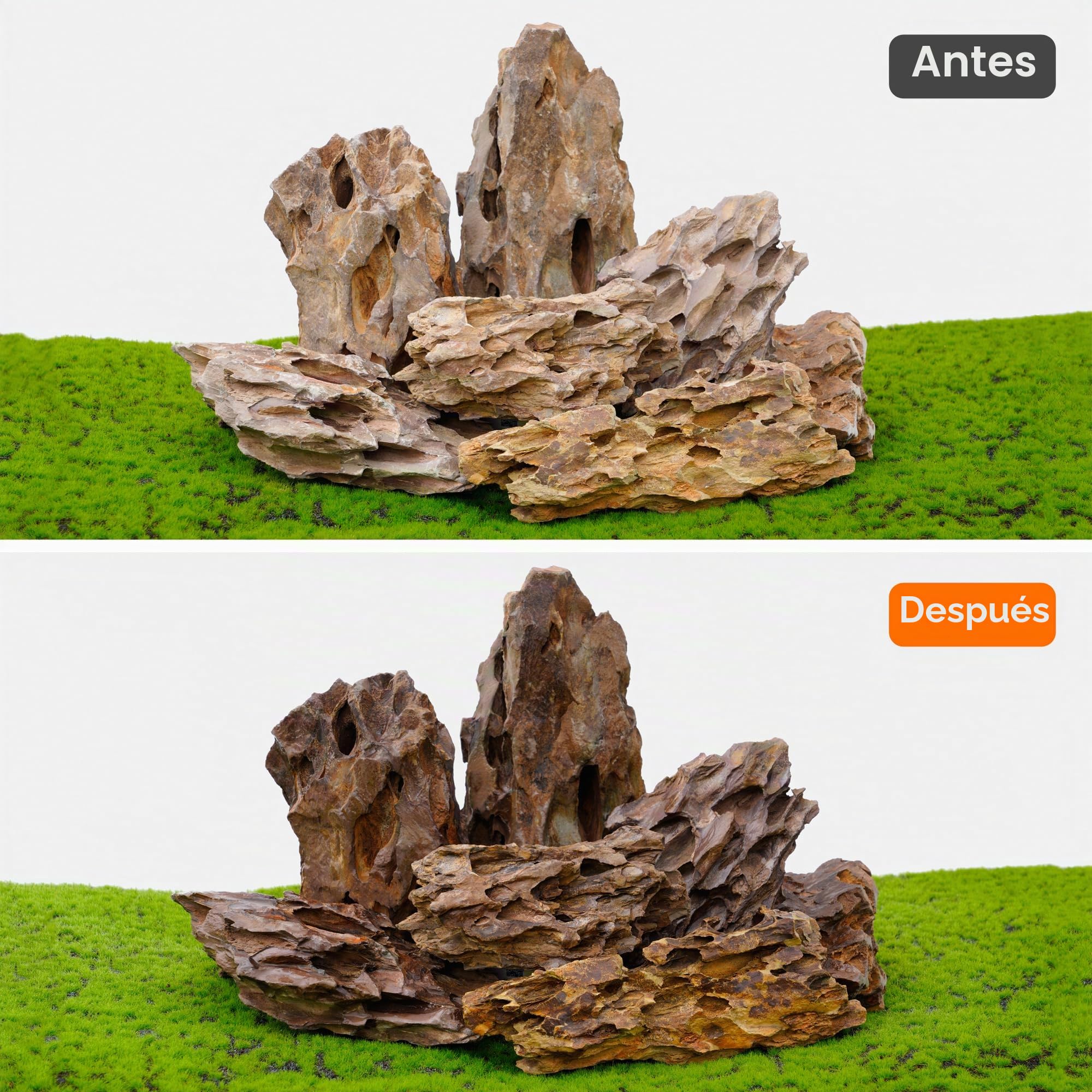 6 Rocas Naturales de Acuario de 15,5 a 20,5 cm, Rocas acuarios, Modelo de paisajismo, decoración de Tanques, recintos de Anfibios, Piedras de dragón