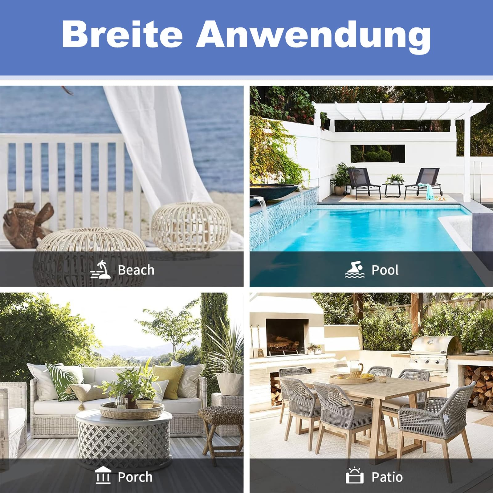 Outdoor Vorhang Wetterfest mit ösen Oben und Unten (Nach Mass), Wasserdicht Wetterfest Vorhang Sonnenschutz Sichtschutz Gardine für Außen Terrasse Balkon Vorhalle, 1 Stück 90X200cm Dunkelgrau