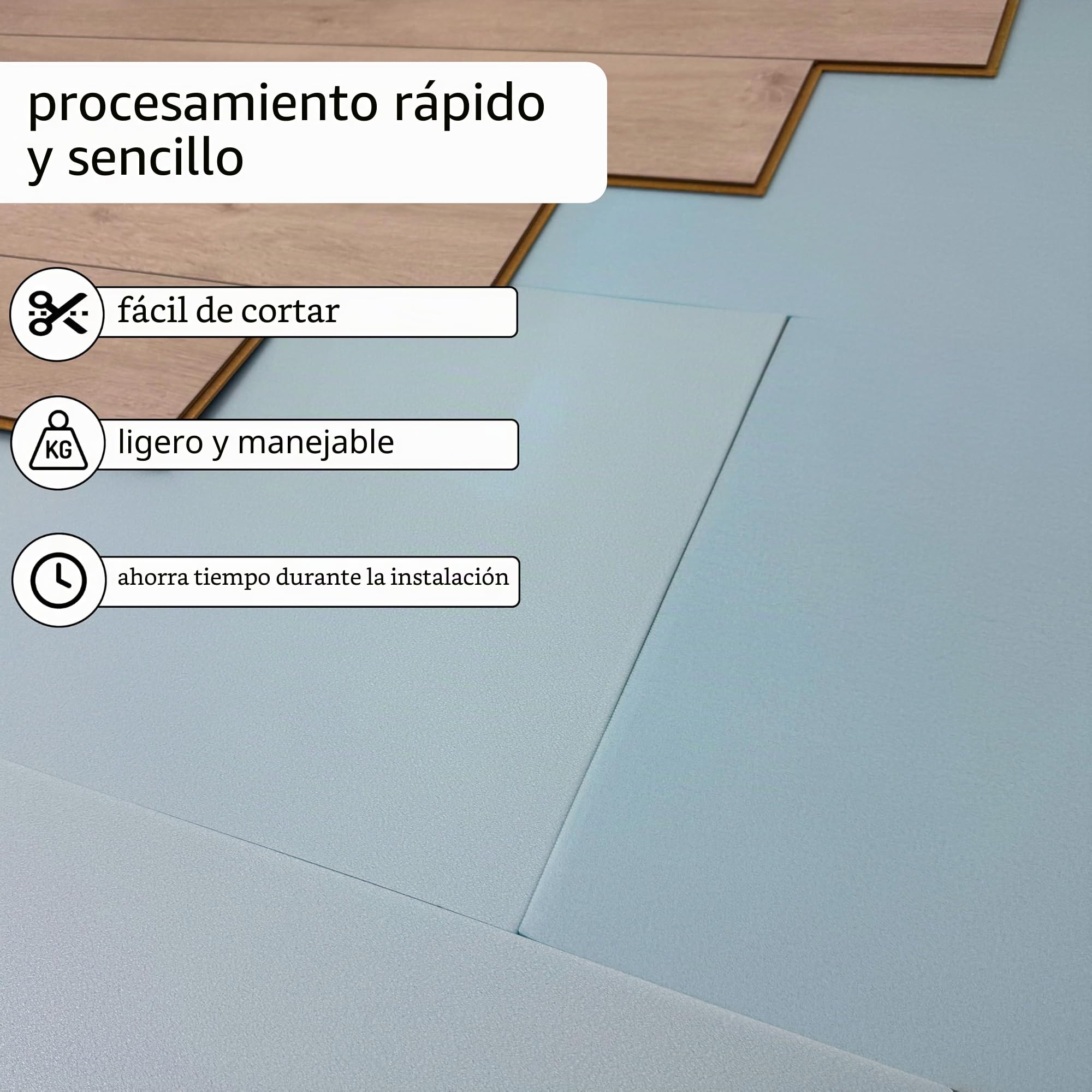10 m² uficell® SOFT-Step Aislamiento acústico al ruido de impacto para suelos laminados/parquet y corcho - 5 mm de espesor - excelente como aislamiento (1, 10 m²)