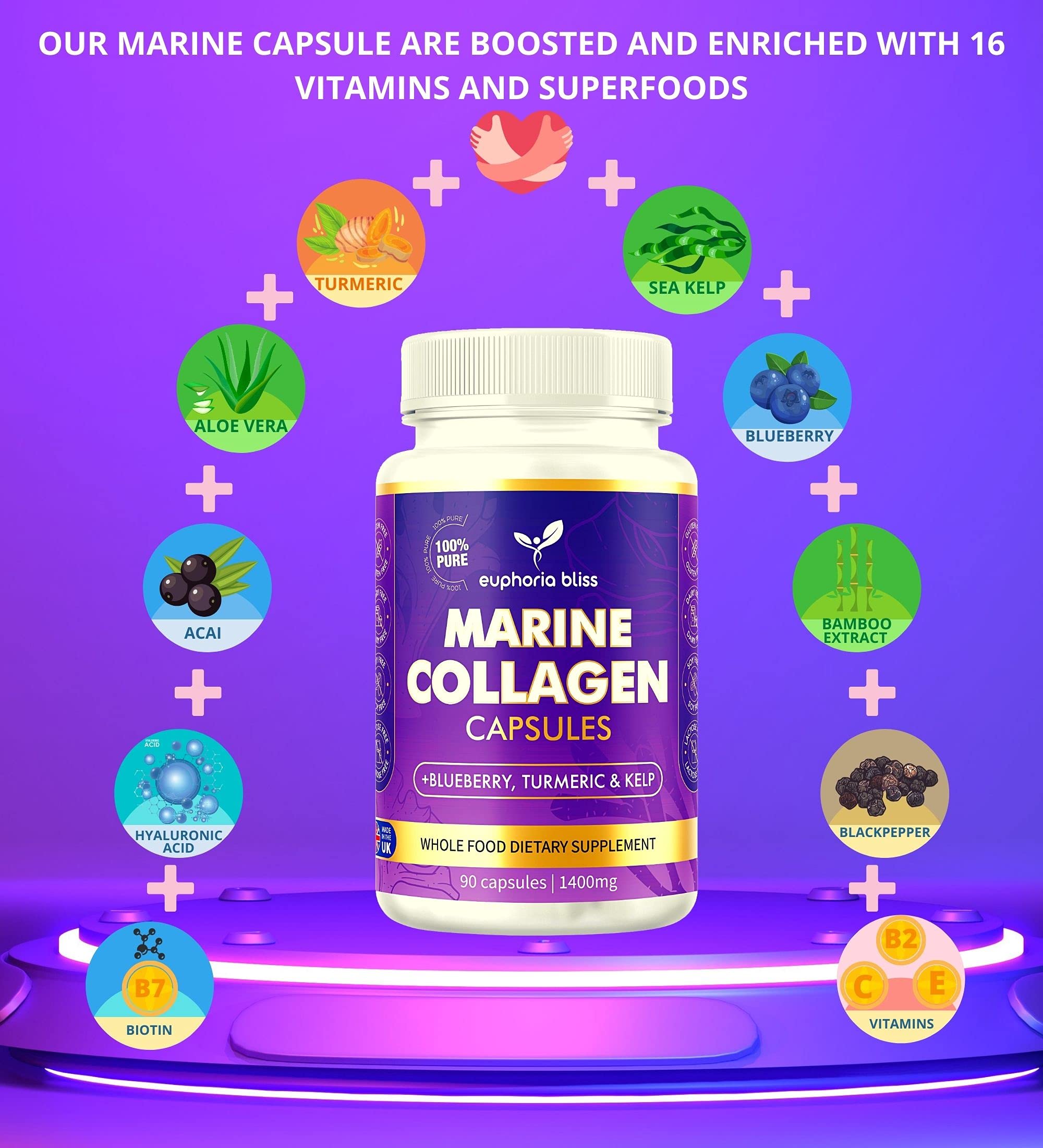 High Strength Marine Collagen Tablets Skin, Hair, Nails & Joints