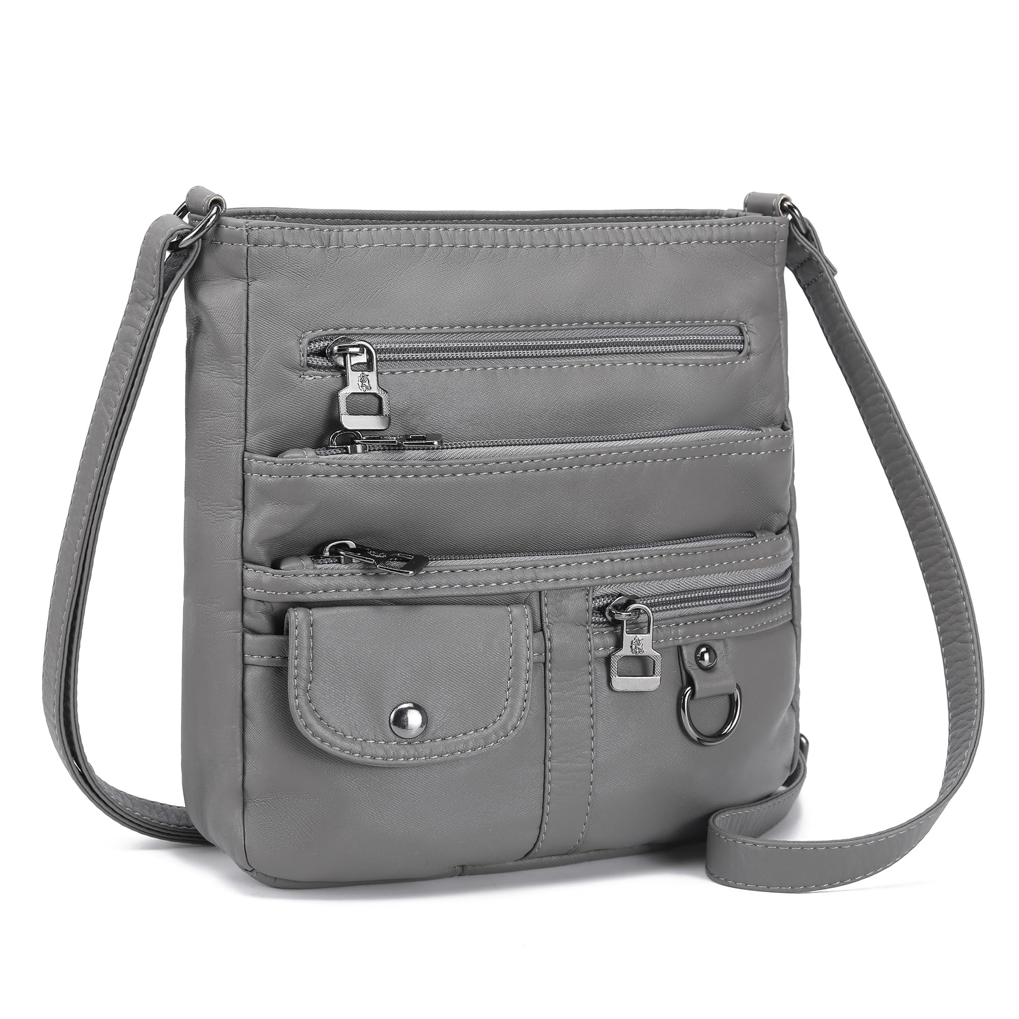 MINICAT Crossbody Purses for Women Multi Pocket Crossbody Bag Soft Leather Cross Body bag for Woman Small Shoulder Bags