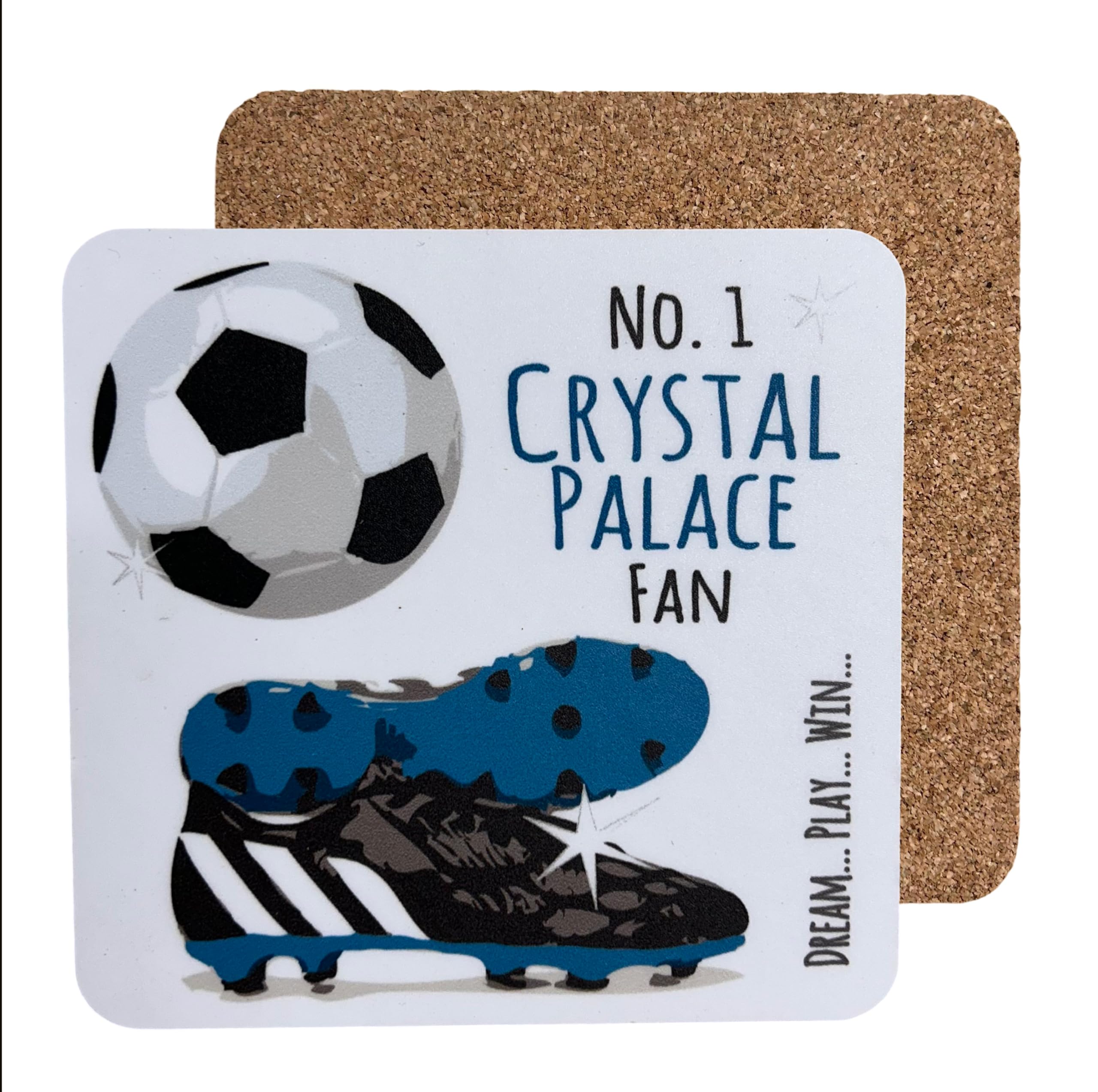 White Cotton Cards White Crystal Palace Eagles Fc Football Club Fan - Coaster Drink Mat - By Cotton Cards (C-Fn54)