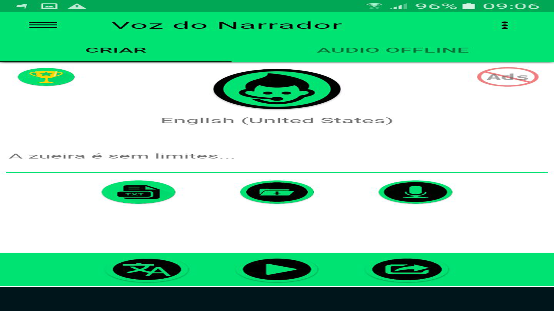 Narrator's voice App on the Amazon Appstore