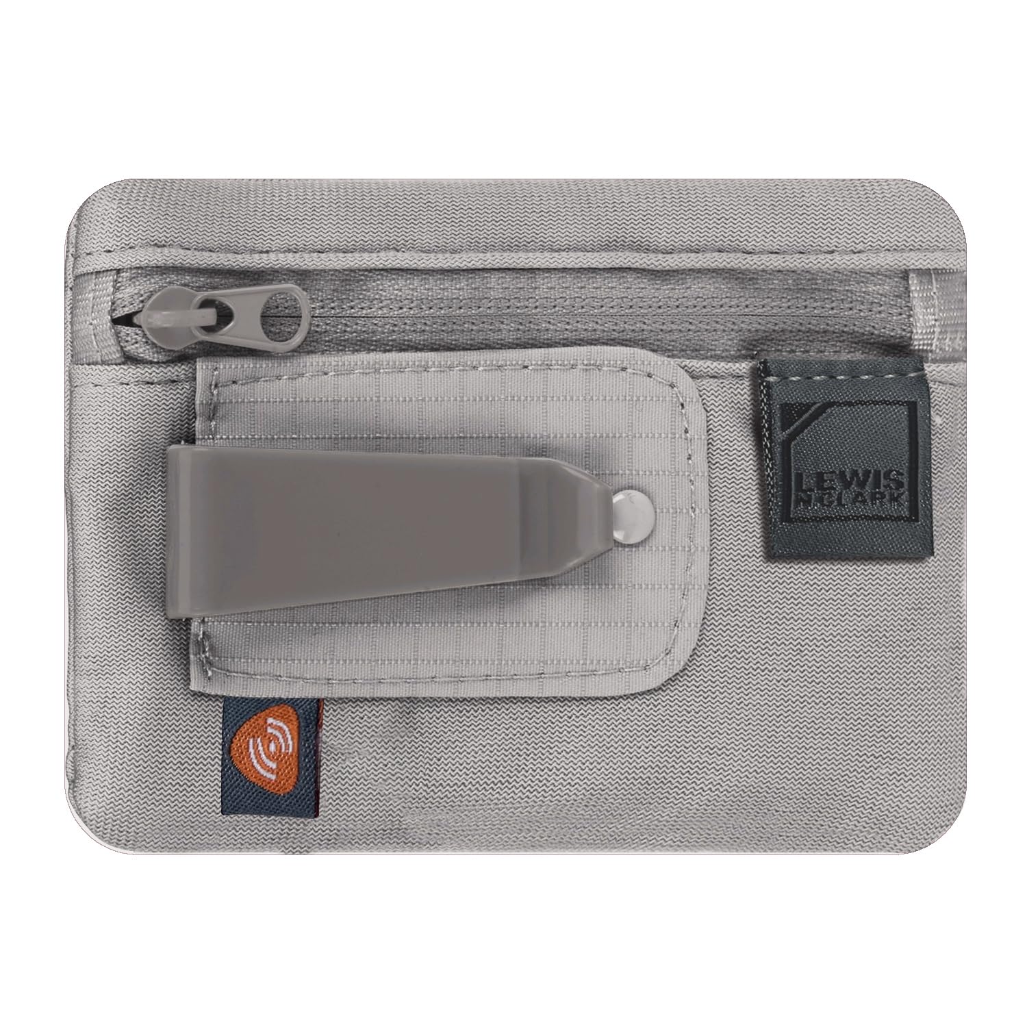 Men Fabric RFID-Blocking Hidden Clip Stash Travel Belt Wallet, Brown, One Size