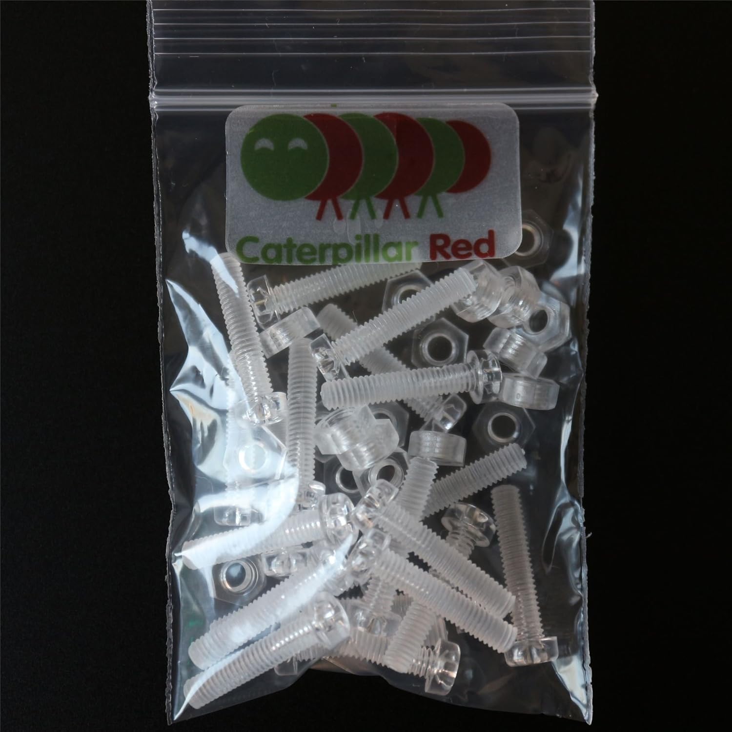 Pack of 60 Transparent Clear Plastic Acrylic M4 x 20mm Nuts & Bolts, Washers - Acrylic Plastic Screws, (5/32 x 25/32 in)