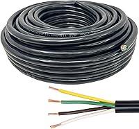 AllStarTruckParts Heavy Duty 14 Gauge 4-Way CCA Trailer Wire 25FT - DOT Approved RV Cable, Color-Coded, Waterproof IP67