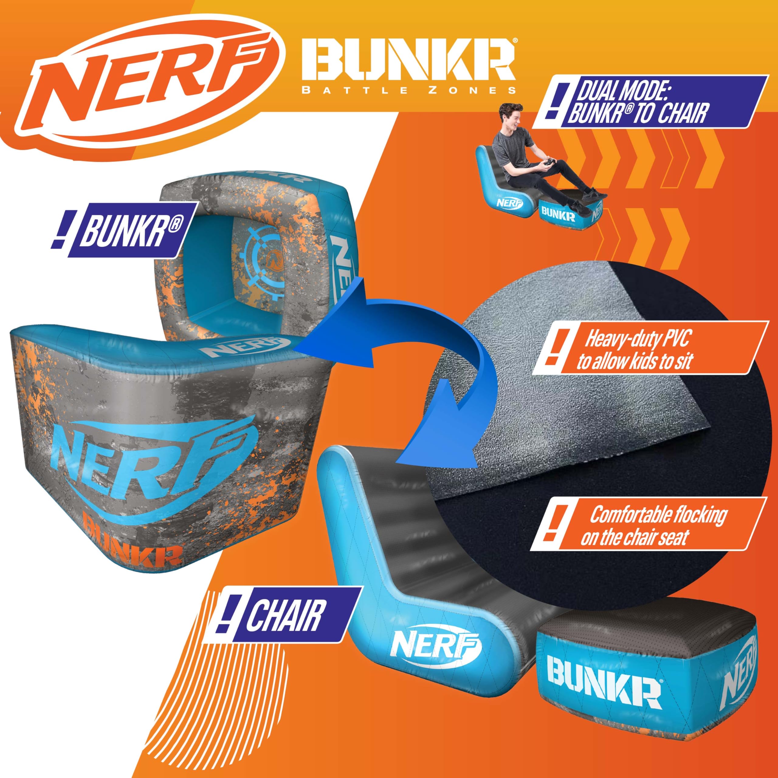 Amazon.co.jp: NERF BUNKR BattleZone Switch ゲーミングチェアと 