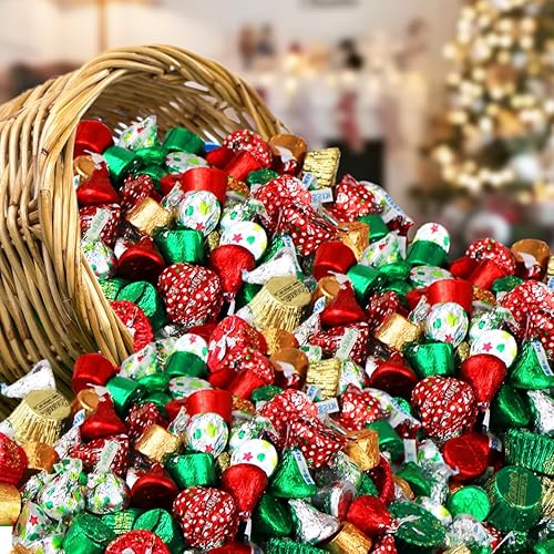 Miniatura 3 de Surtido de dulces Hershey's Kisses mezcla de chocolate de caramelo de 2 libras, tazas de mantequilla de maní, galletas de menta y azúcar, mezcla de