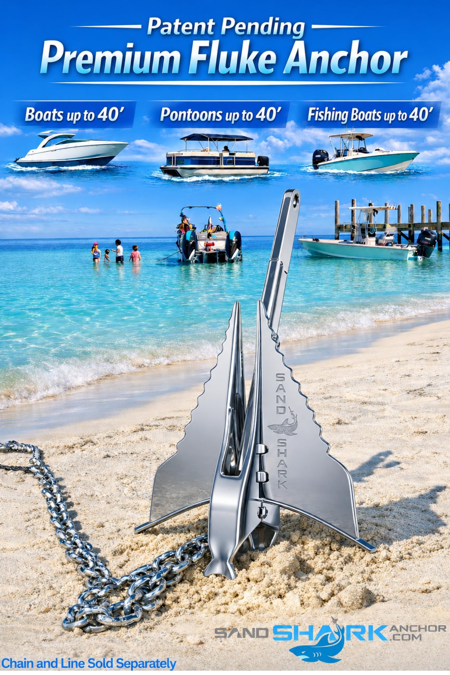 Amazon.com : SandShark Premium Stainless Steel Fluke Anchor