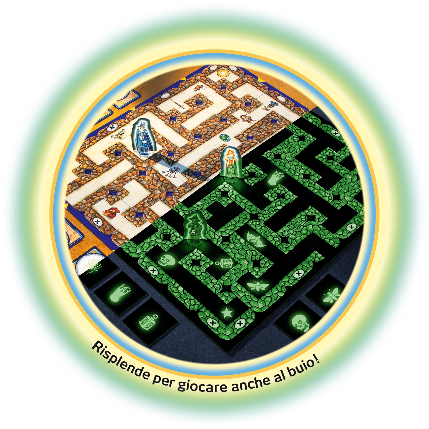 Ravensburger - Labirinto Glow in The Dark, Gioco da Tavolo per Tutta la Famiglia, 2-4 Giocatori, Idea Regalo per Bambini 7+ Anni, Edizione in Italiano