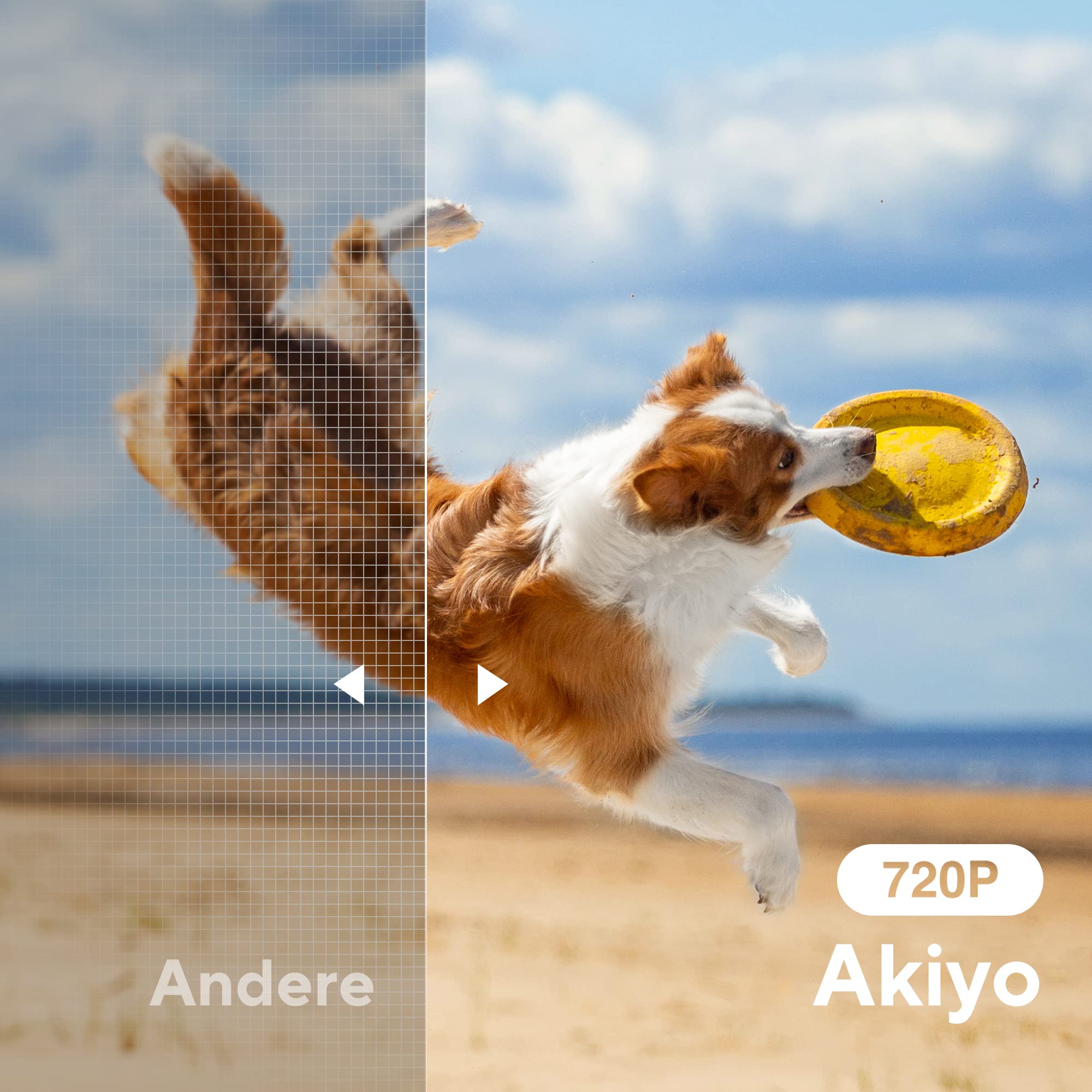 AKIYO O1 Mini Beamer Klein 1080P Unterstützt 360° Drehbarem, Auto Keystone, 15000L Projektor für Heimkino, 50% Zoom Outdoor Projector Kompatibel mit Smartphone/TV Stick/HDMI/USB