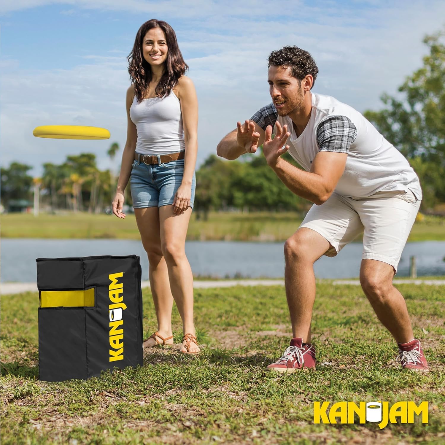 Generisch KanJam Pack 'n Go – Faltbares Wurfspiel - Reiseset für unterwegs