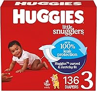 Vista 13 de Huggies Little Snugglers Pañales para bebé talla 1
