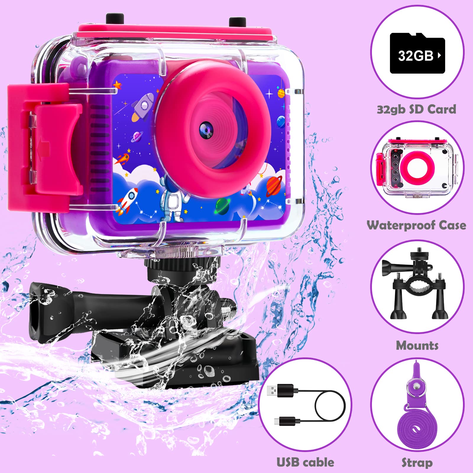 Amazon.co.jp: AILEHO 子供用カメラ 防水カメラ プールおもちゃ