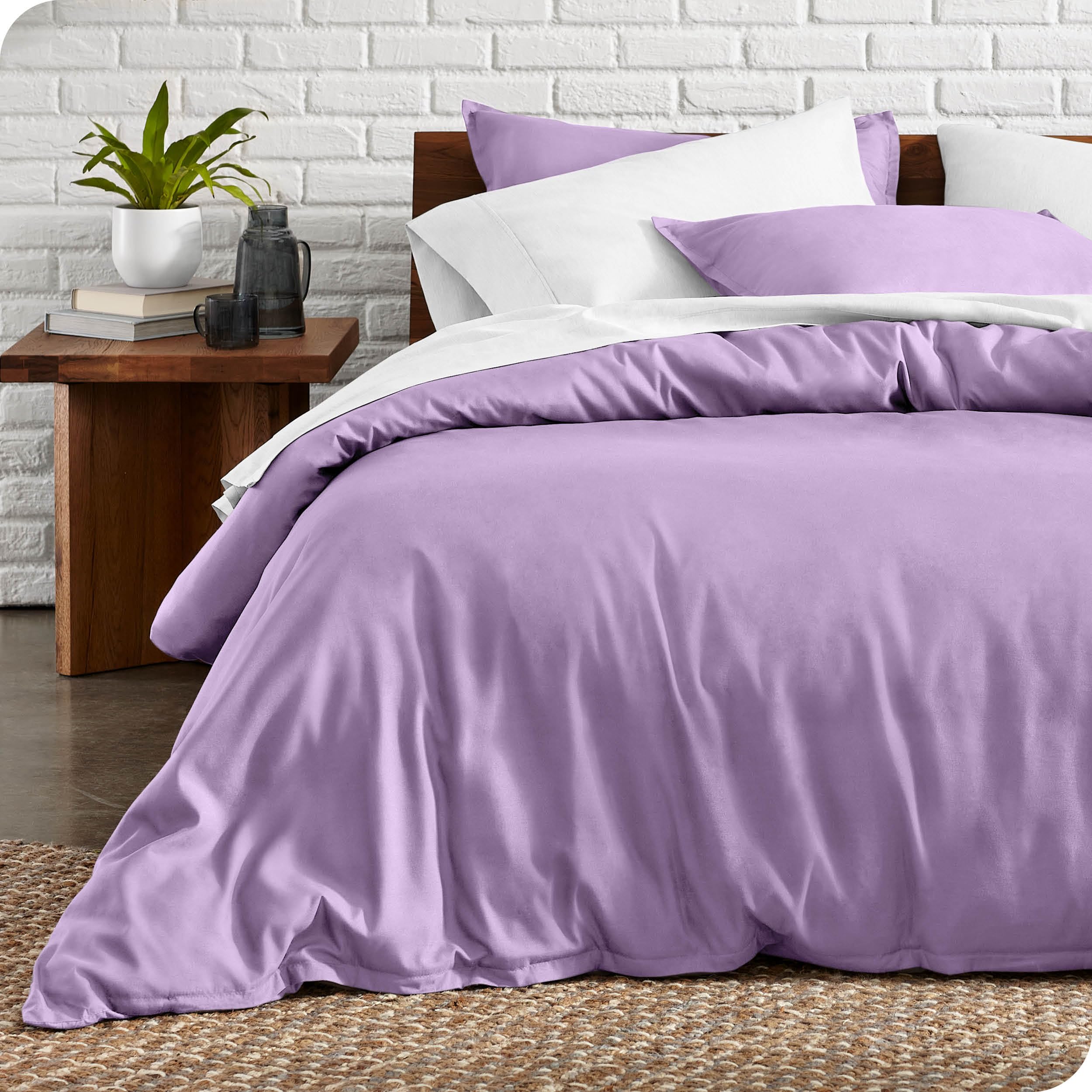 Bare Home Set Copripiumino Collezione Premium 1800 ultra morbida - Copripiumino leggero e fresco - Copripiumino dalla texture soffice (135 x 200/80 x 80 x 1, Lavanda)
