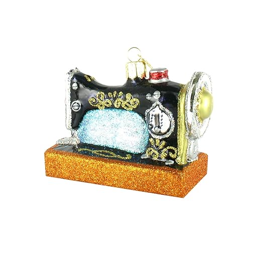 Old World Christmas Hobbies Gifts Glass Blown Ornaments for Christmas Tree Sewing Machine