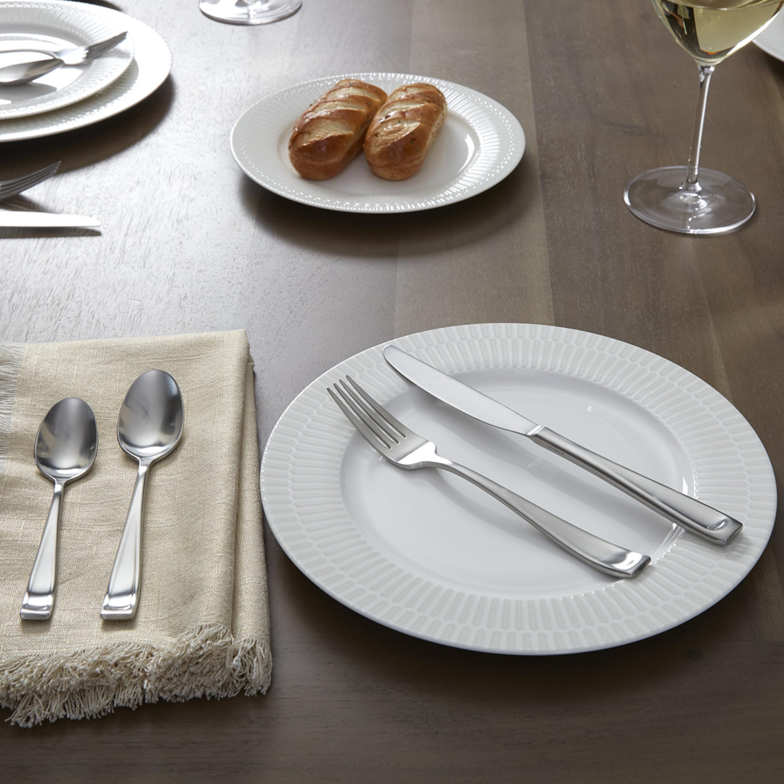 Oneida T711002B Moda Serviergabeln, feines, 2 Stück, 18/10 Edelstahl, Besteck-Set