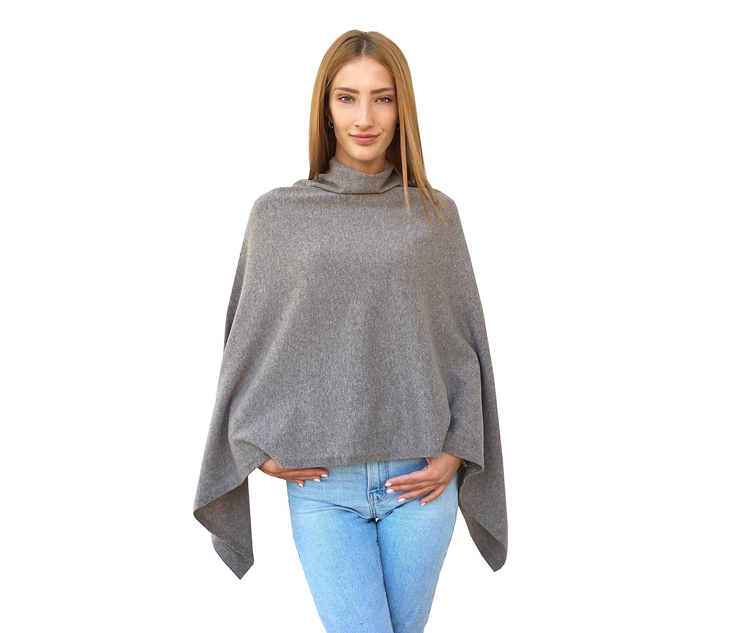 Mantella Poncio Ragazza Donna Invernale Grande Morbida 100% Cashmere