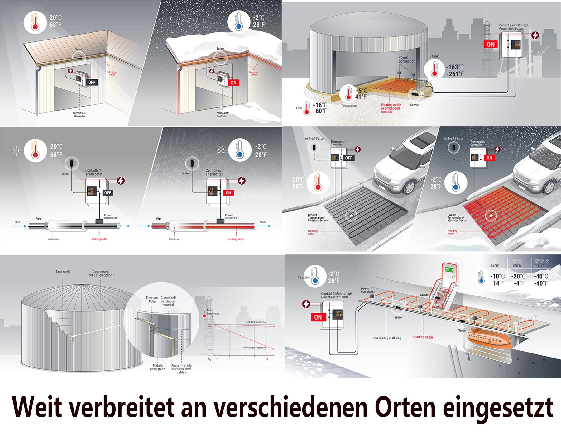 220V～230V Frostschutz Heizkabel Selbstregulierendes Wärmekabel für Dachrinnen, Wasserleitungen, einem Dachfenster, gewächshaus, palmen Kein Thermostat Erforderlich (Color : 8mm, Size : 197ft)