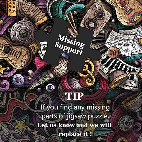 Miniatura 8 de Rompecabezas redondo de 1000 piezas para adultos, rompecabezas musical de graffiti, rompecabezas grueso y resistente, rompecabezas de arte, juego