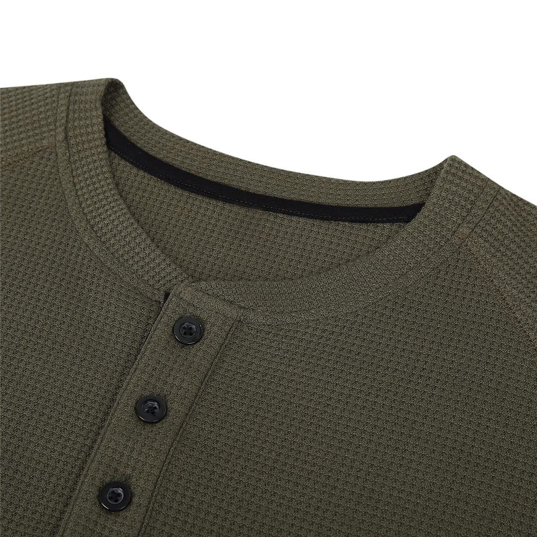 Maglietta da uomo Henley a maniche corte Casual Pullover Top PlSize
