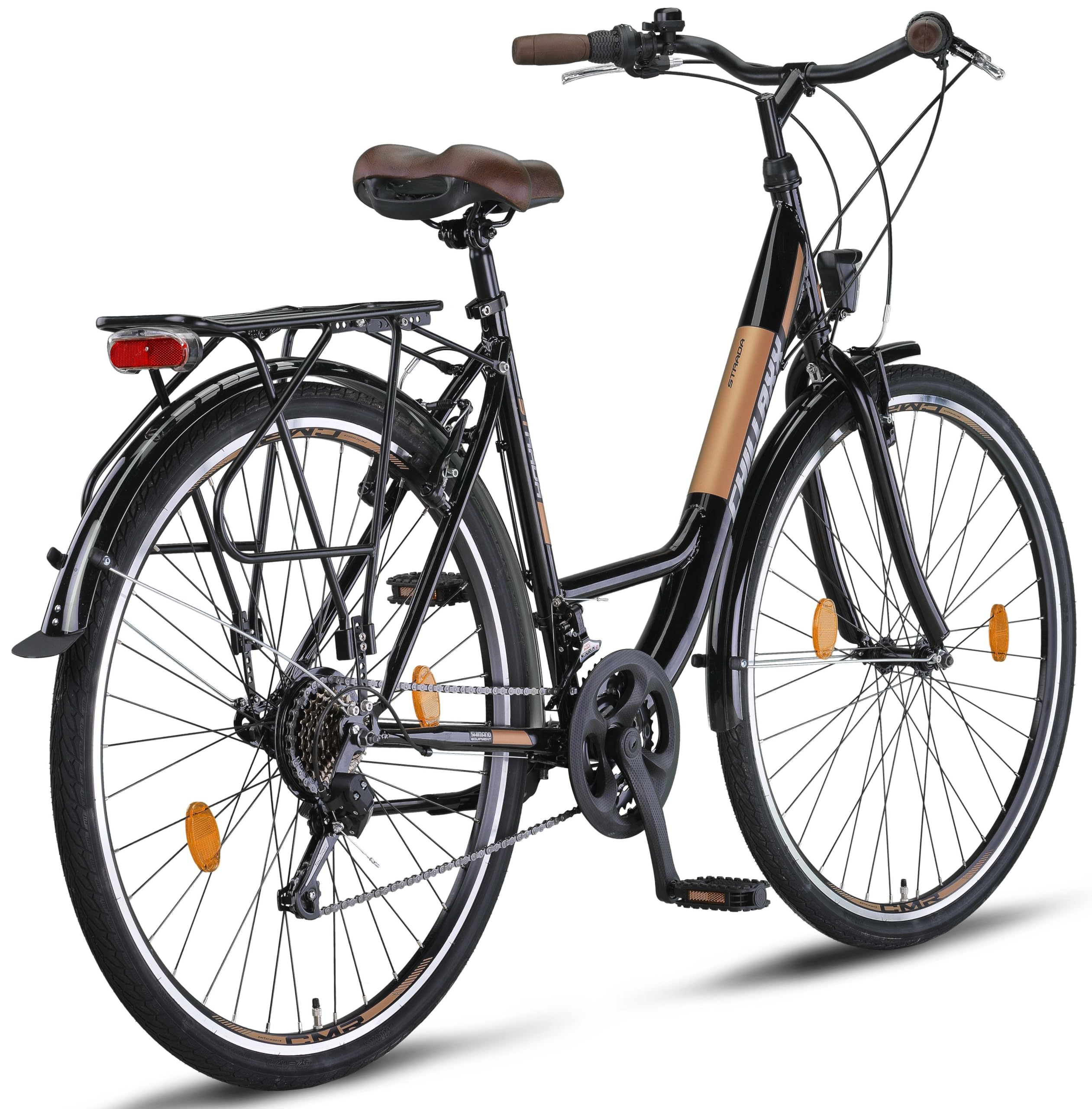 Chillaxx Bicicleta Strada Premium City Bike en 26 y 28 pulgadas – Bicicleta para niñas, niños, hombres y mujeres – 21 velocidades – Bicicleta holandesa City Bike
