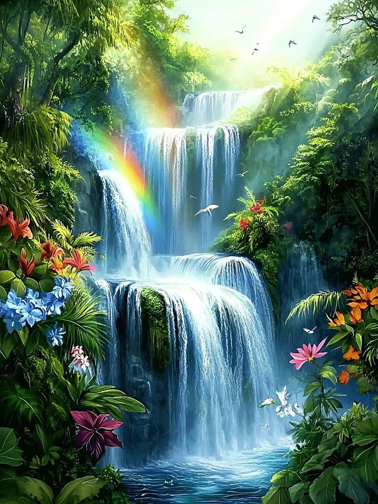 Diamond Painting Fallen, Wald Diamond Painting Erwachsene 5D Eckige Steine Full Drill Diamond-painting, DIY Kreuzstich Bastelset Kreativ Set für Erwachsene, Home Wand Dekor, Geschenke 60x90cm,Model652