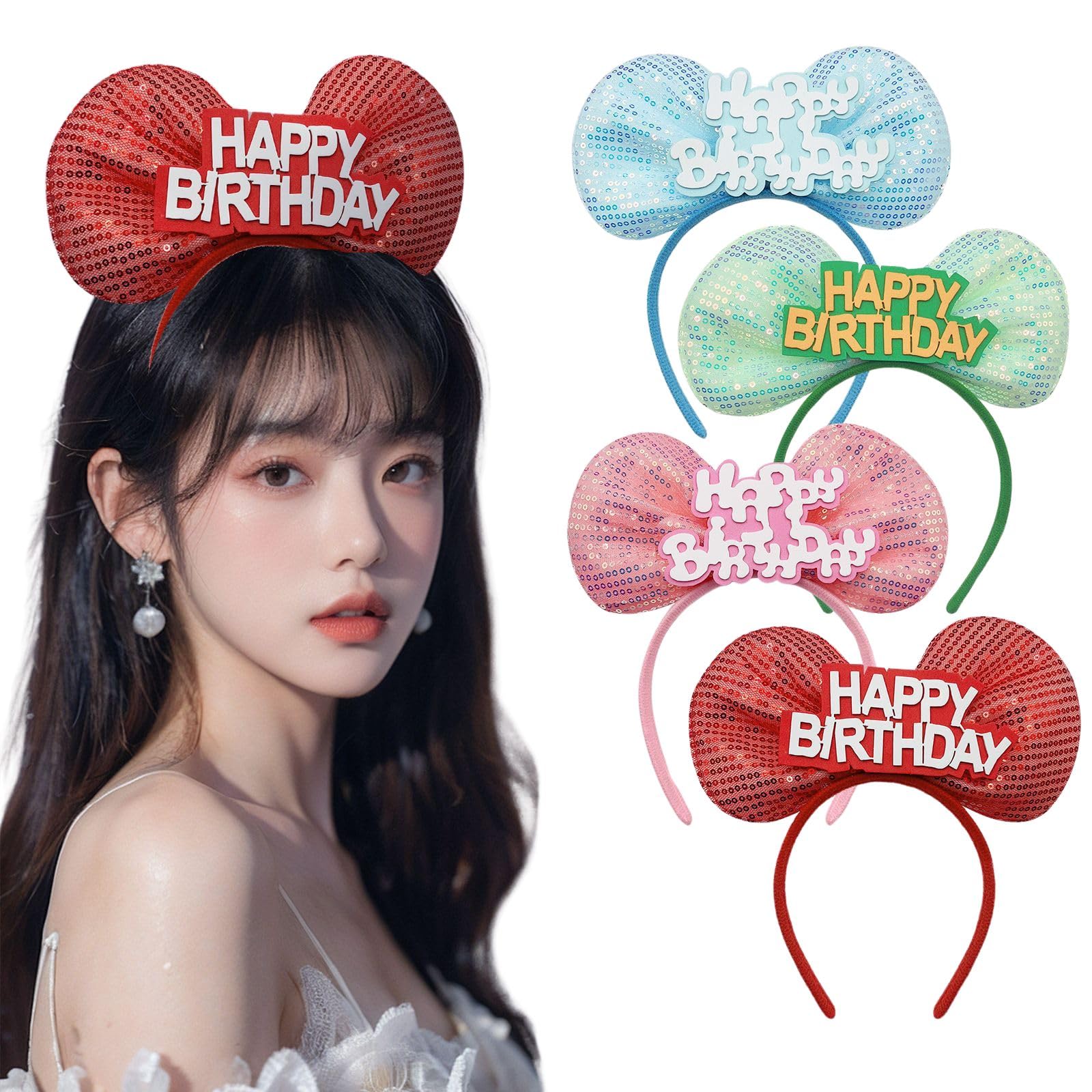 Birthday Goods, Birthday Party Goods, Headband, Birthday Hat (Mickey Type) (Red, Mickey Type)