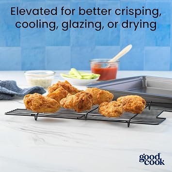 GoodCook Nonstick Carbon Steel Baking Pan & Raised Wire Rack, 15x10.5-Inch