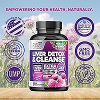 Vista 4 de Fórmula suave de desintoxicación y reparación de limpieza hepática - Suplemento avanzado de apoyo hepático con cardo mariano de silimarina, raíz