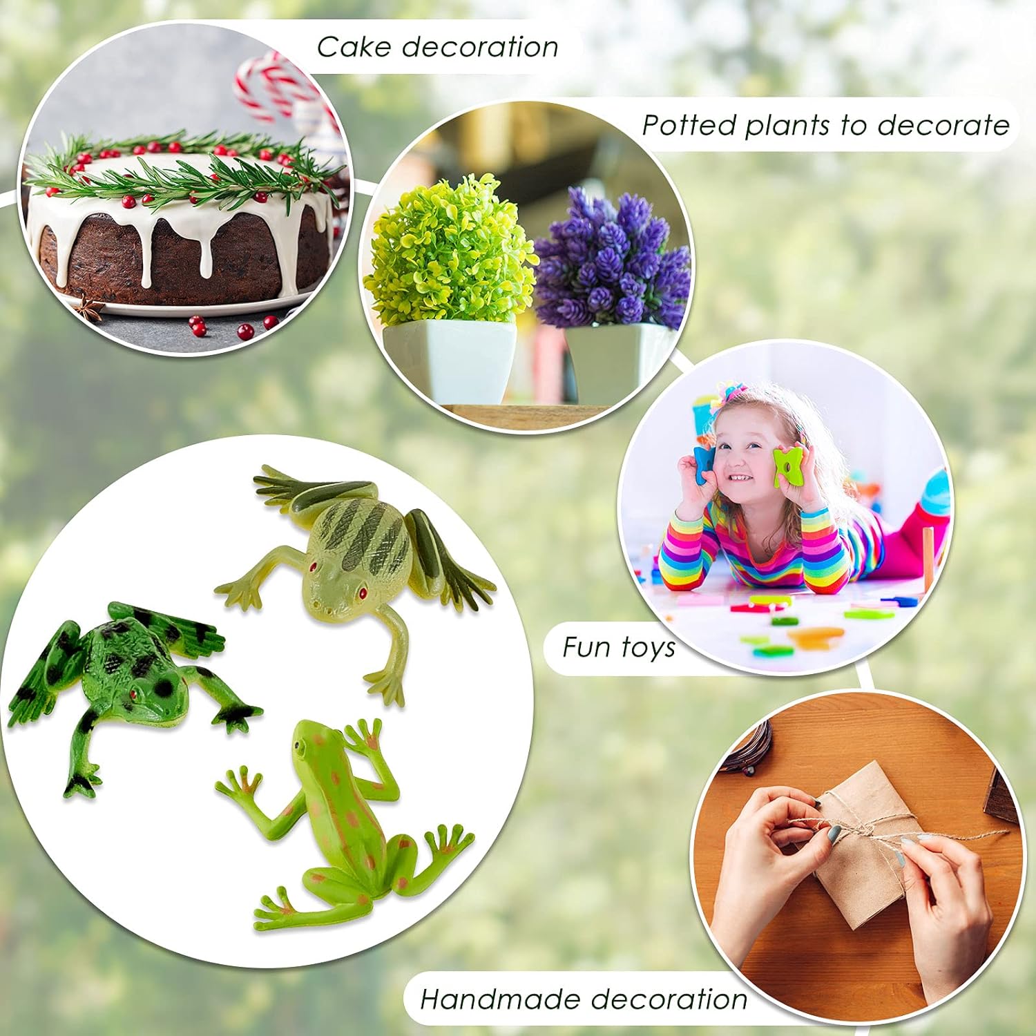 24 Pieces Plastic Frogs Toy Mini Vinyl Realistic Frog Decorations Fun Rain Forest Character Figures Lifelike Toy for Rana Crafting Party Supplies Home Decor Game - Image 4
