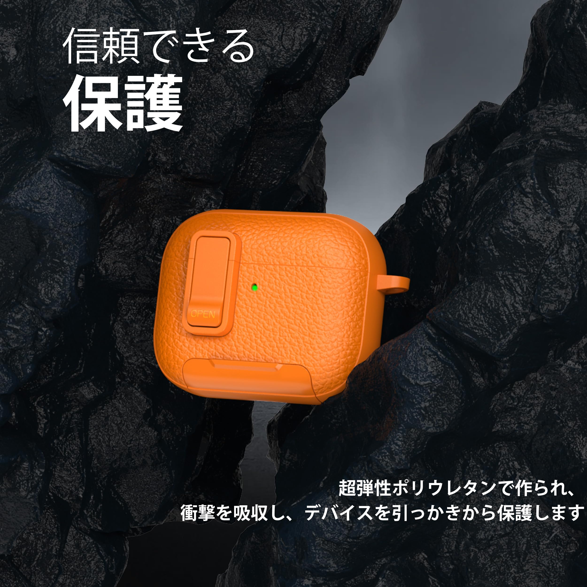 Amazon | RFUNGUANGO AirPods Pro 3ケース レザー、キーチェーン、電話