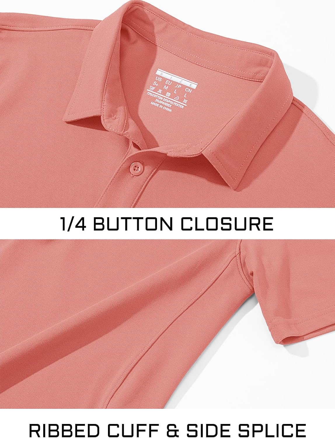 MAGCOMSEN Men's Polo Shirts Short Sleeve Cotton Pique Golf Shirt Casual Collared Shirt Lightweight Work Shirts with 3 Buttons - Image 5