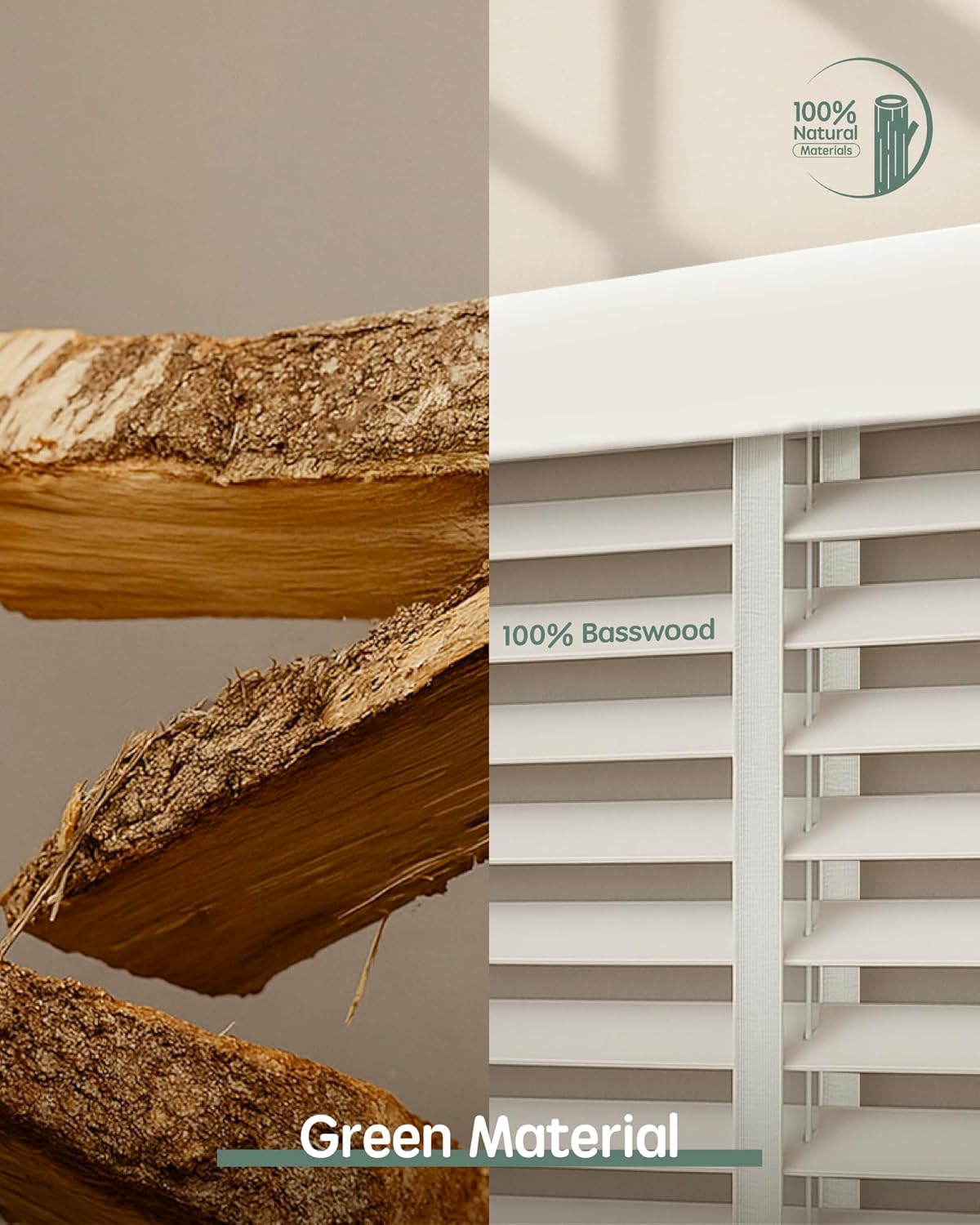 Yoolax Motorized Natural Wood Blinds with Remote, Smart Venetian Blinds for Windows, Light Filtering Horizontal Venetian Shades Compatible with Alexa Google Home, Custom Size, White