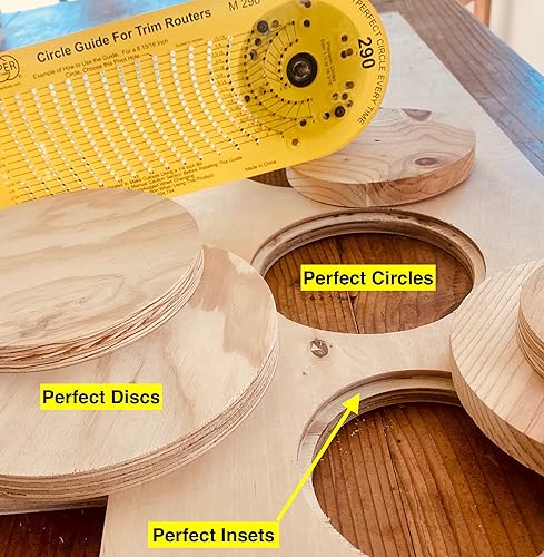 Miniatura 3 de Jasper 290 Router Circle Jig – Plantilla de corte circular de precisión para enrutador de madera | Corta 268 círculos perfectos de 1 ½ pulgadas a 18