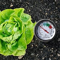 Vista 4 de Termómetro de suelo de compost, termómetro impermeable de temperatura del suelo, vástago de acero inoxidable de 16 pulgadas, ideal para suelo