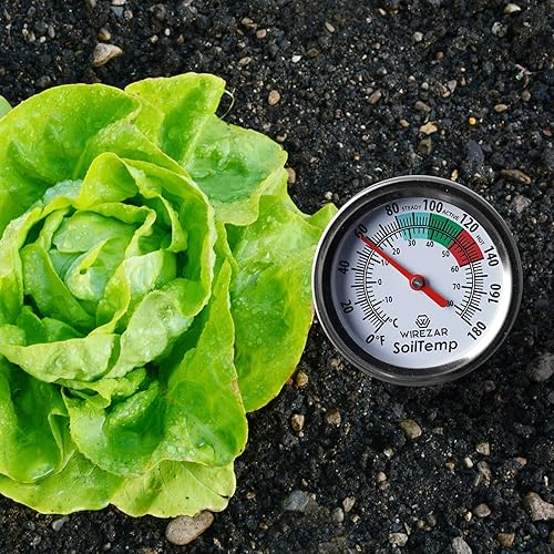 Miniatura 4 de Termómetro de suelo de compost, termómetro impermeable de temperatura del suelo, vástago de acero inoxidable de 16 pulgadas, ideal para suelo,