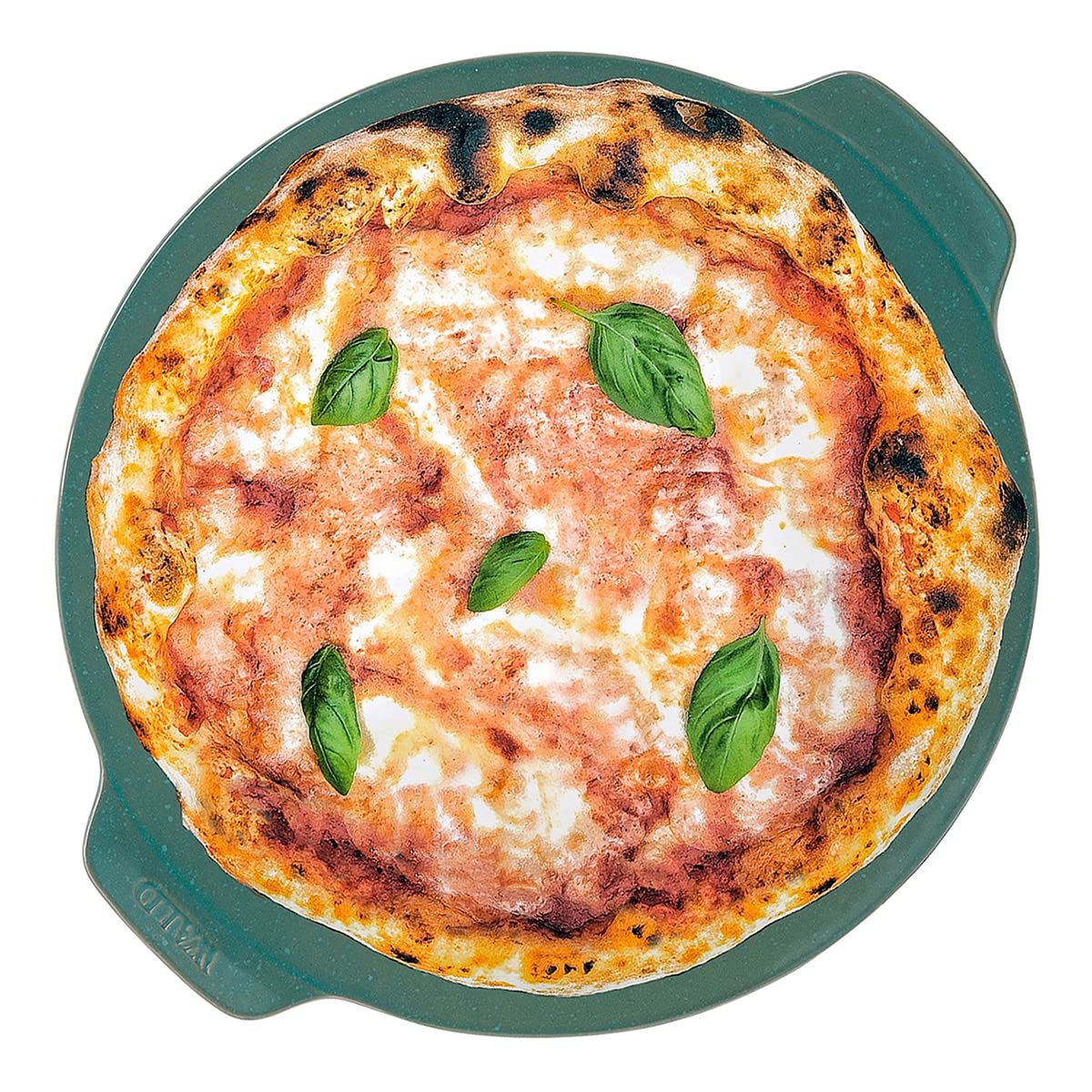 Wald - Cuoci Pizza in Argilla, per Cottura su Barbecue, Forno e Microonde fino a 500°C. Piastra Smaltata per Preparare in Casa Pizze Croccanti e Saporite. 4 Colori diametro cm 33