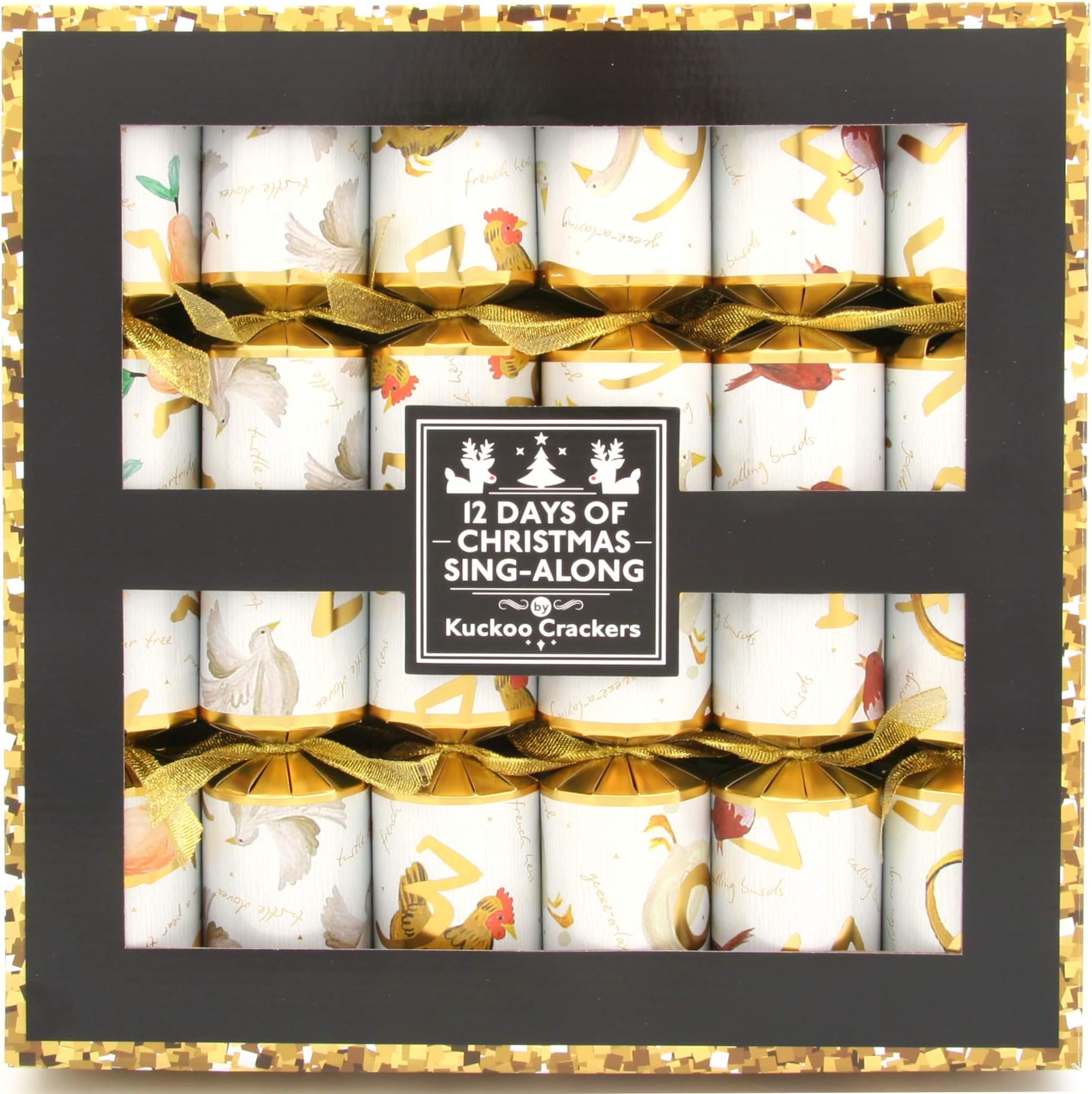 Kuckoo Crackers - The 12 Days of Christmas Sing-along Christmas Crackers (12 x 12-inch Crackers)