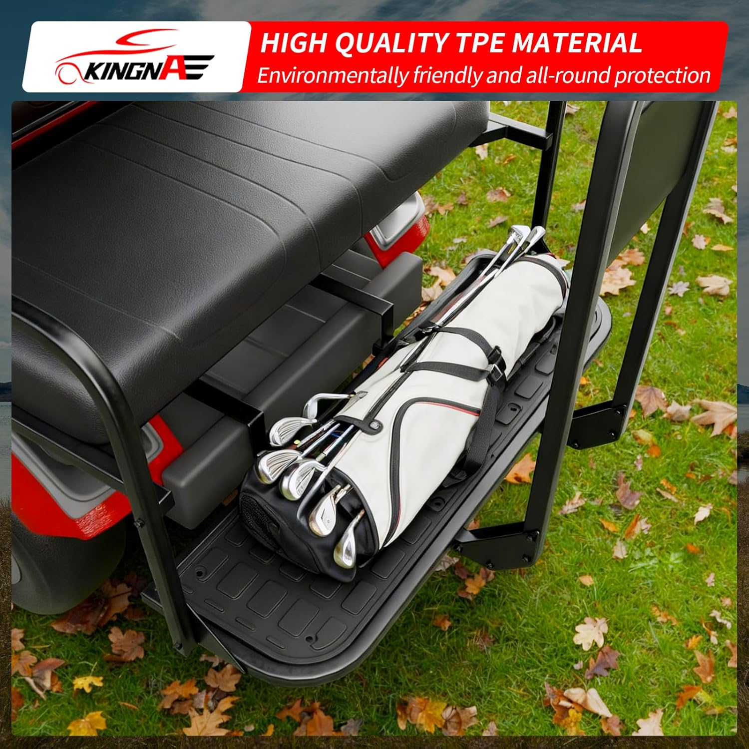 Floor Mats Compatible with GTW Mach1 Golf Cart TPE All Weather Rear Foot Platform Back Step Rear Step Accessories