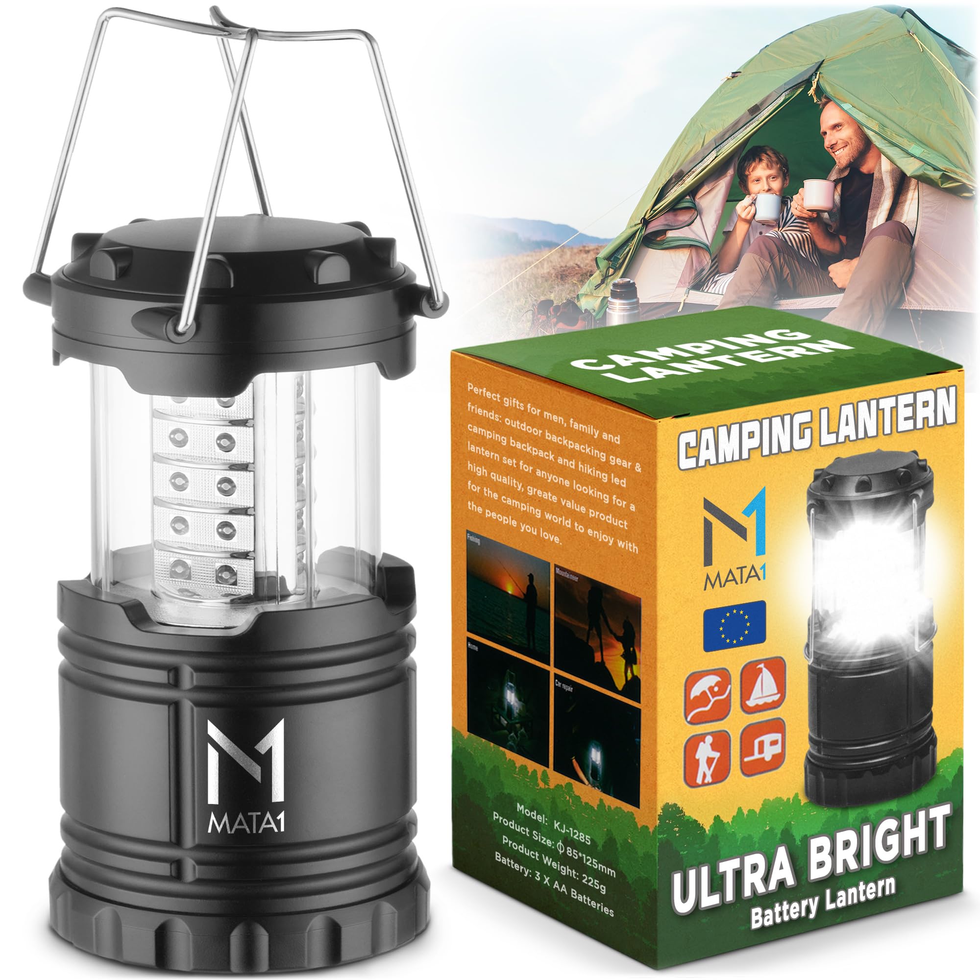 Lanterna solare da campeggio, confezione da 2 torce per illuminazione esterna, lampada da campeggio portatile impermeabile IP54, per campeggio ed escu | Leroy Merlin