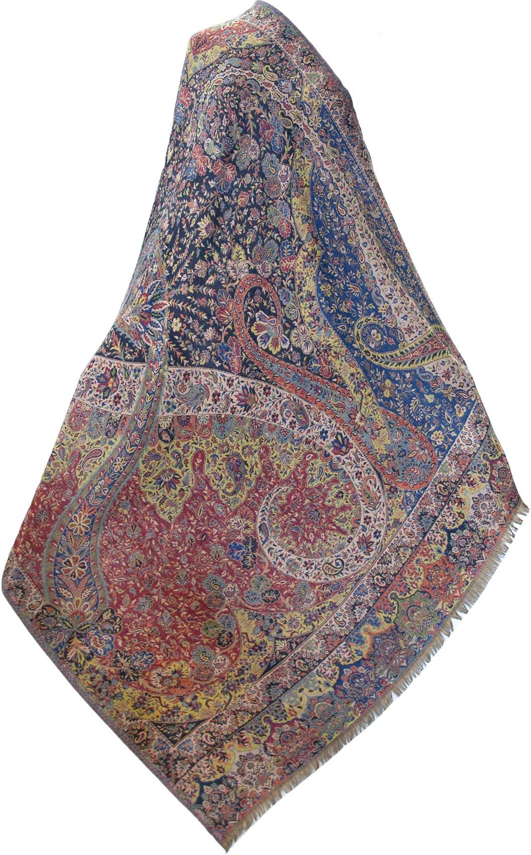 Heritage TradingLarge, Superior Kani Shawl. Paisley Jamawar from India. Warm, Heavy & Very Detailed, Black, Champagne, Burgundy, Blue, Spring Green, Large (80 inches x 40 Inches)