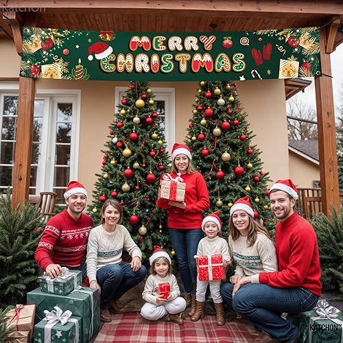 Miniatura 6 de KatchOn Cartel de Feliz Navidad para patio, grande, 120 x 20 pulgadas, decoración de Navidad al aire libre, perfecto para fiestas