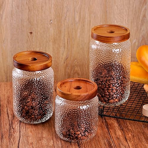 Miniatura 4 de WHJY Recipiente de almacenamiento de vidrio con tapa, tarros de vidrio herméticos, recipiente de té de granja, tarro de golosinas para perros para